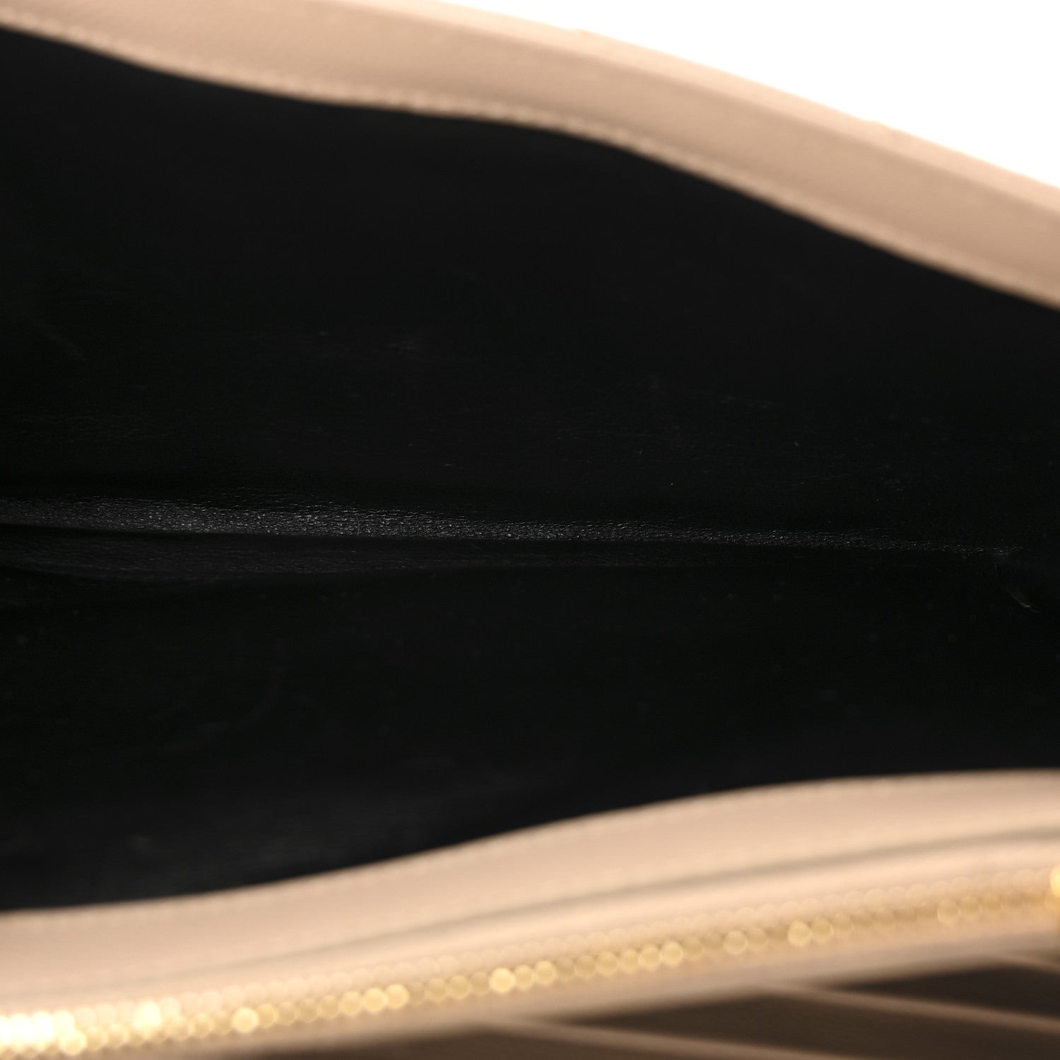 Saint Laurent Grain De Poudre Matelasse Chevron Monogram Chain Wallet Dark Beige 5 of 10