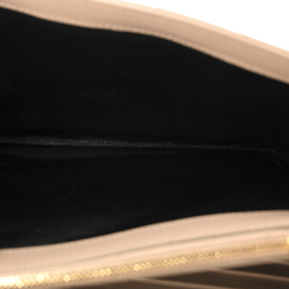 Saint Laurent Grain De Poudre Matelasse Chevron Monogram Chain Wallet Dark Beige 5 of 10