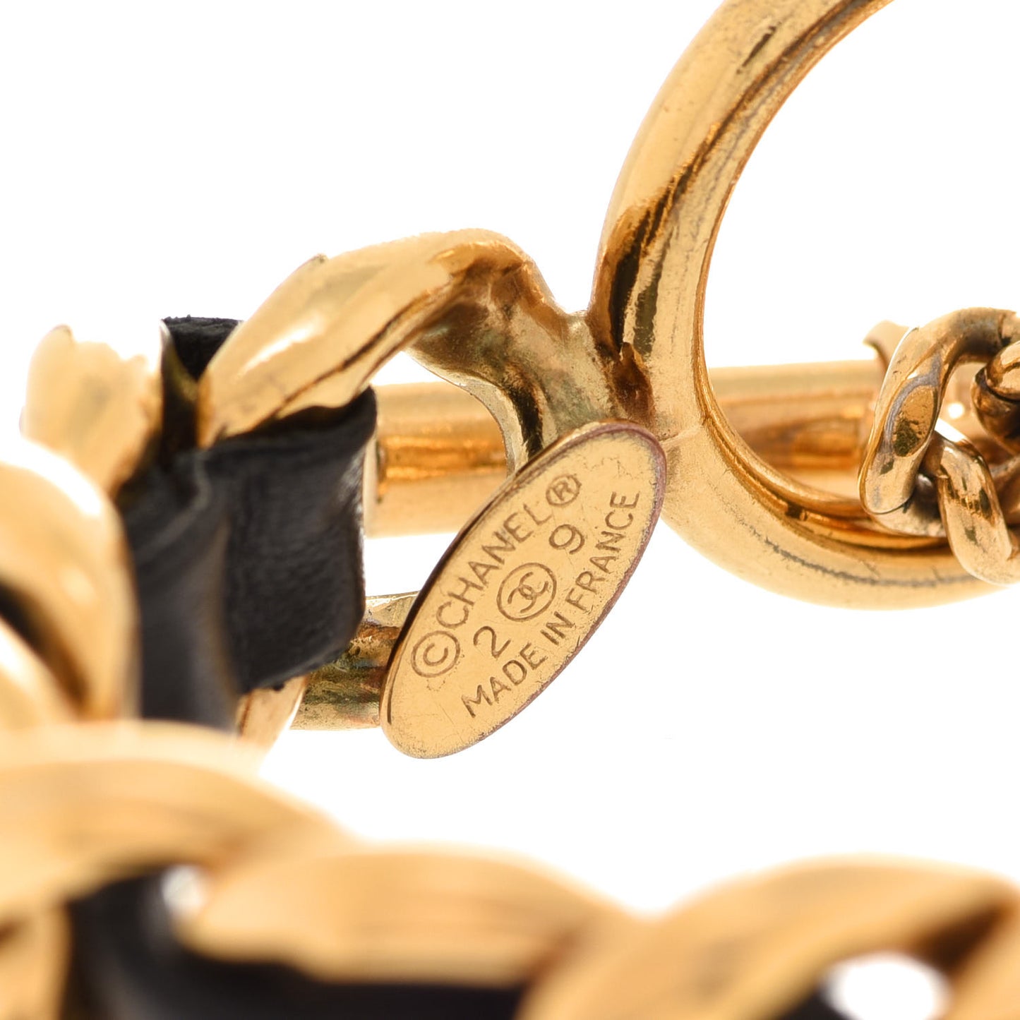 Lambskin Chain Bracelet Black Gold