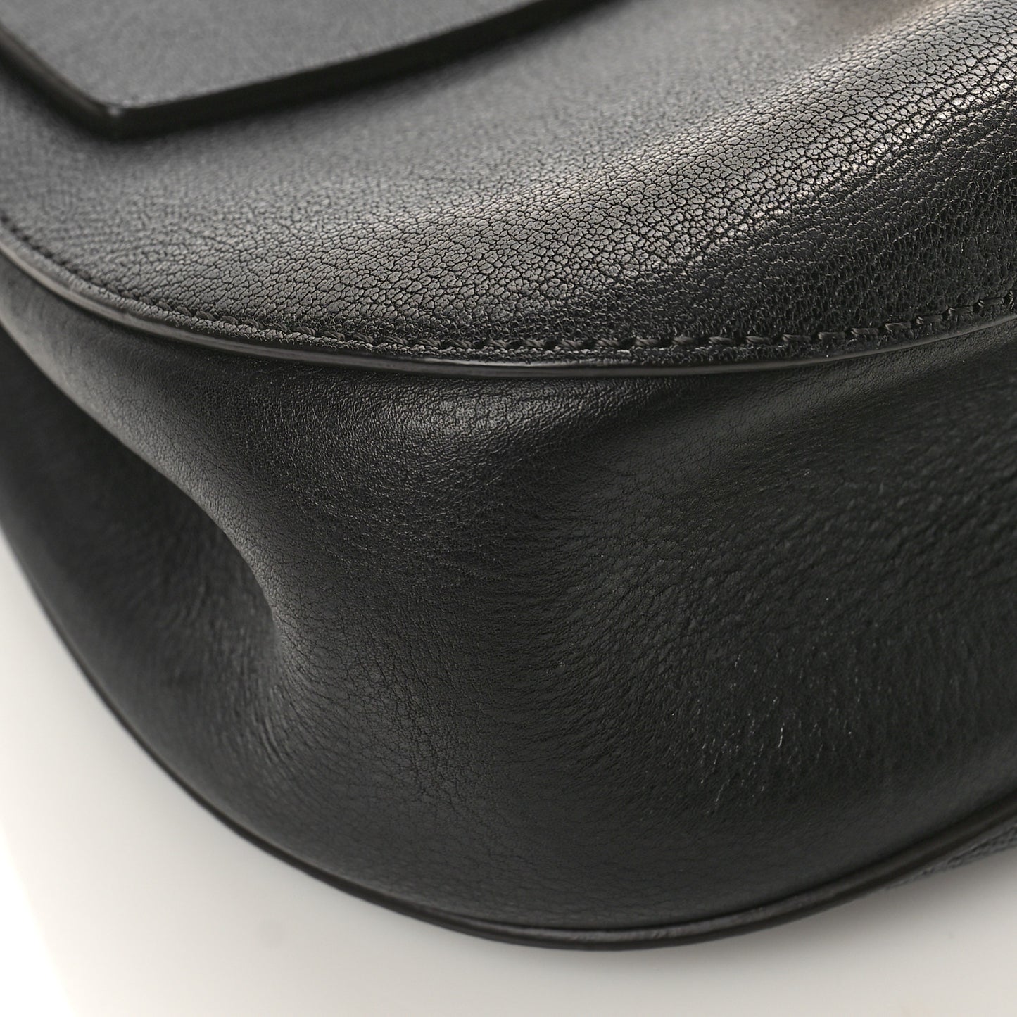 Grained Lambskin Drew Shoulder Bag Black