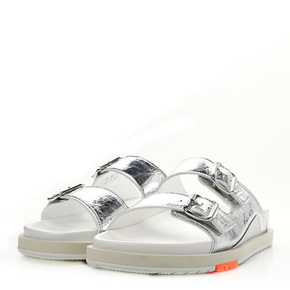 Louis Vuitton Metallic Mix Materials Mens LV Script Trainer Mules 10 Silver Multicolor 3 of 8