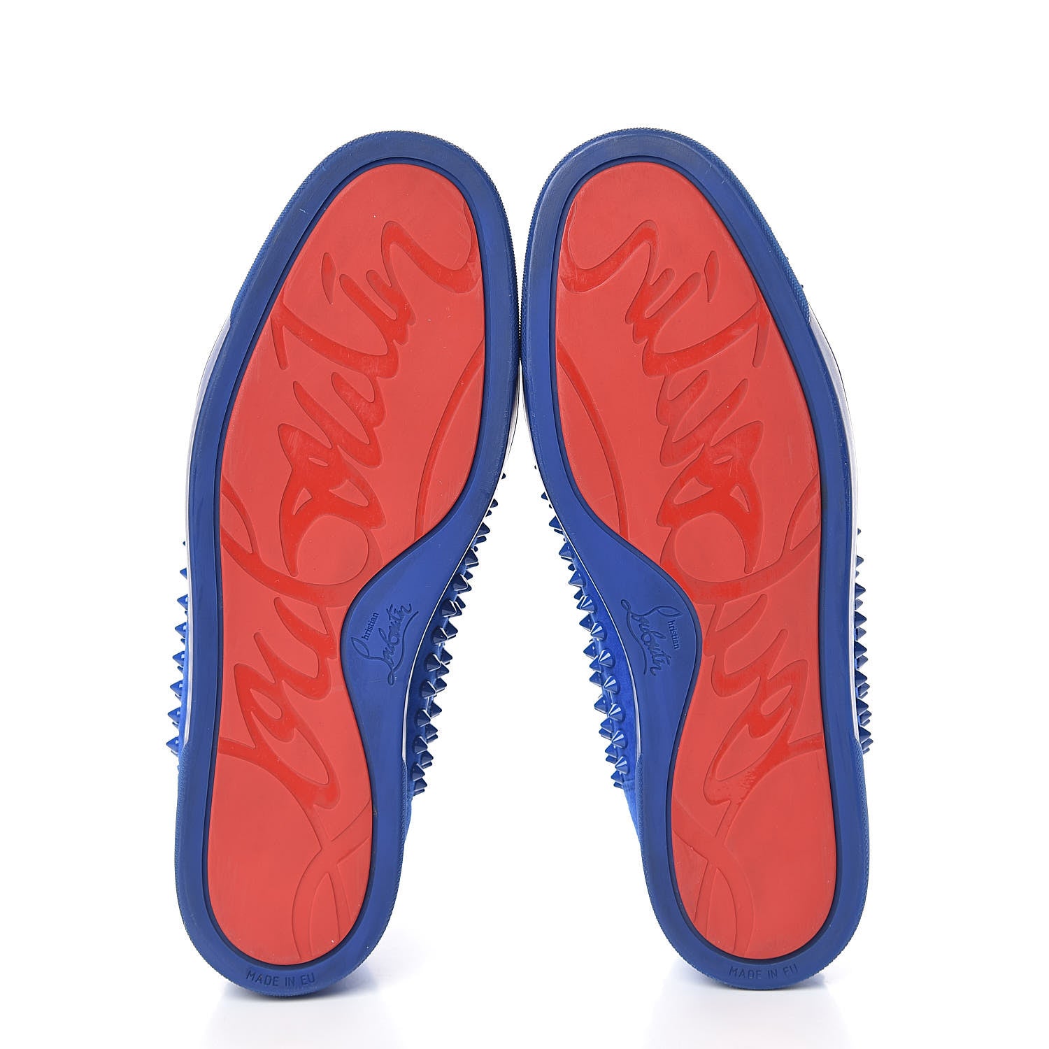 Christian Louboutin Suede Mens Louis Spikes Flat Sneakers 43 Azzurro 6 of 10