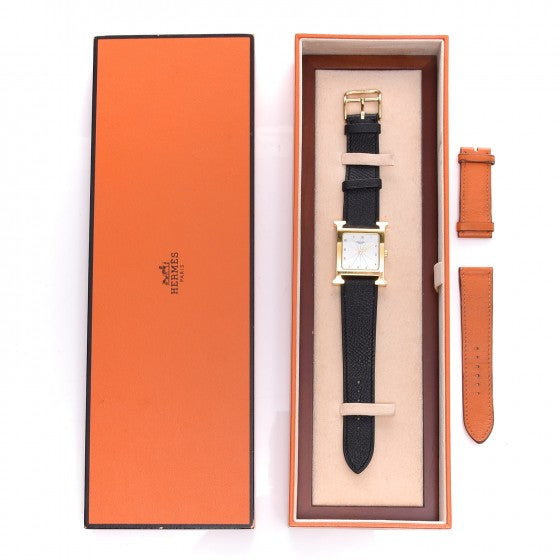 Hermes Stainless Steel Epsom 26mm Heure H Hour Quartz Watch Noir 12 of 12
