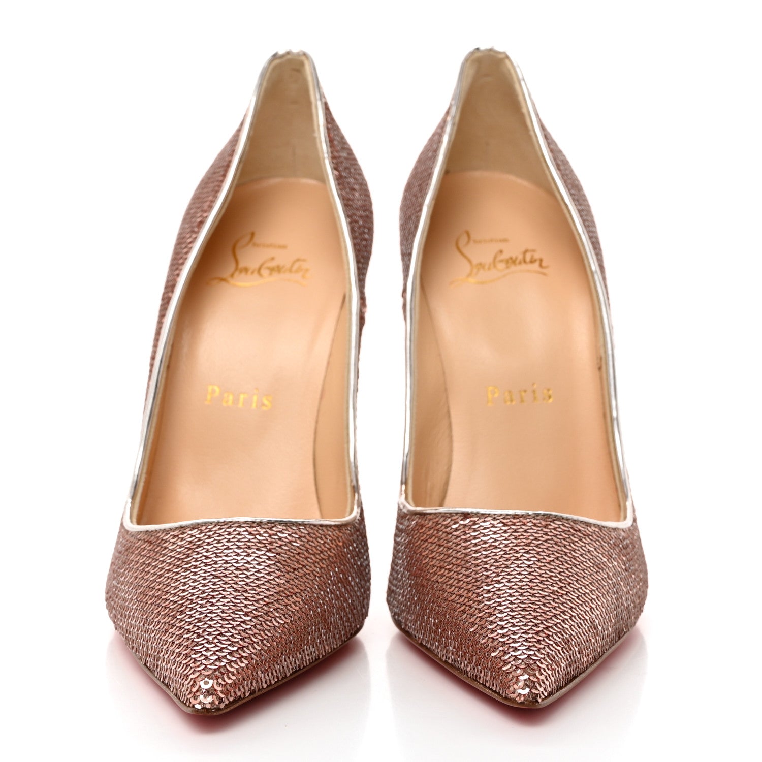 Christian Louboutin Paillettes Sirene Nappa Laminated Specchio So Kate 120 Pumps 35.5 Nude 2 of 8