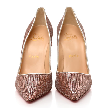 Christian Louboutin Paillettes Sirene Nappa Laminated Specchio So Kate 120 Pumps 35.5 Nude 2 of 8