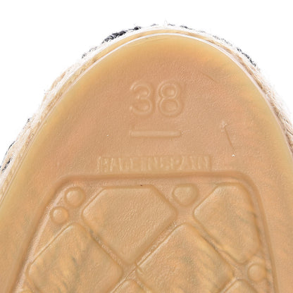 Chanel Lambskin Quilted CC Espadrilles 38 Black 6 of 10