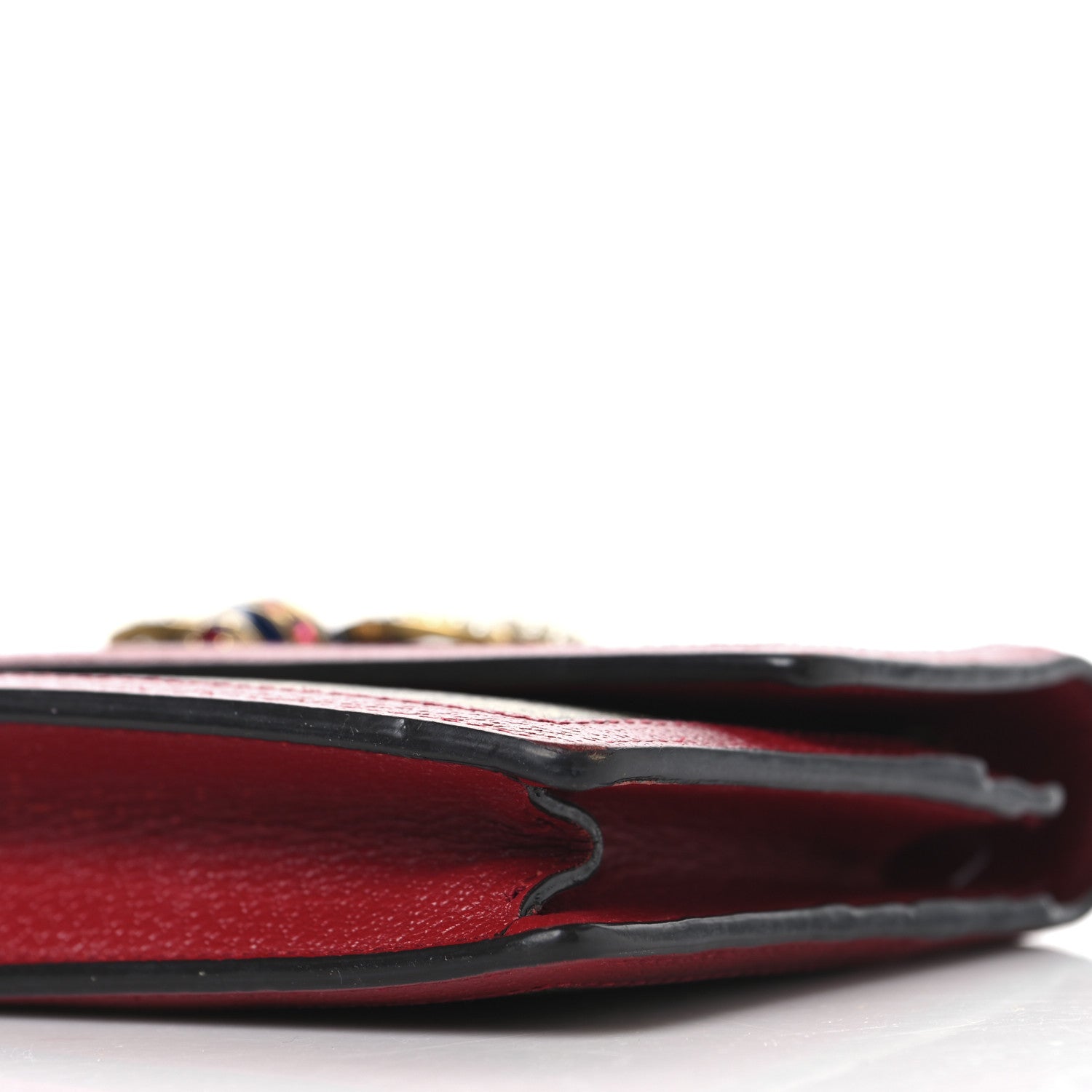 Gucci GG Supreme Monogram Web Queen Margaret Chain Wallet Red 9 of 9