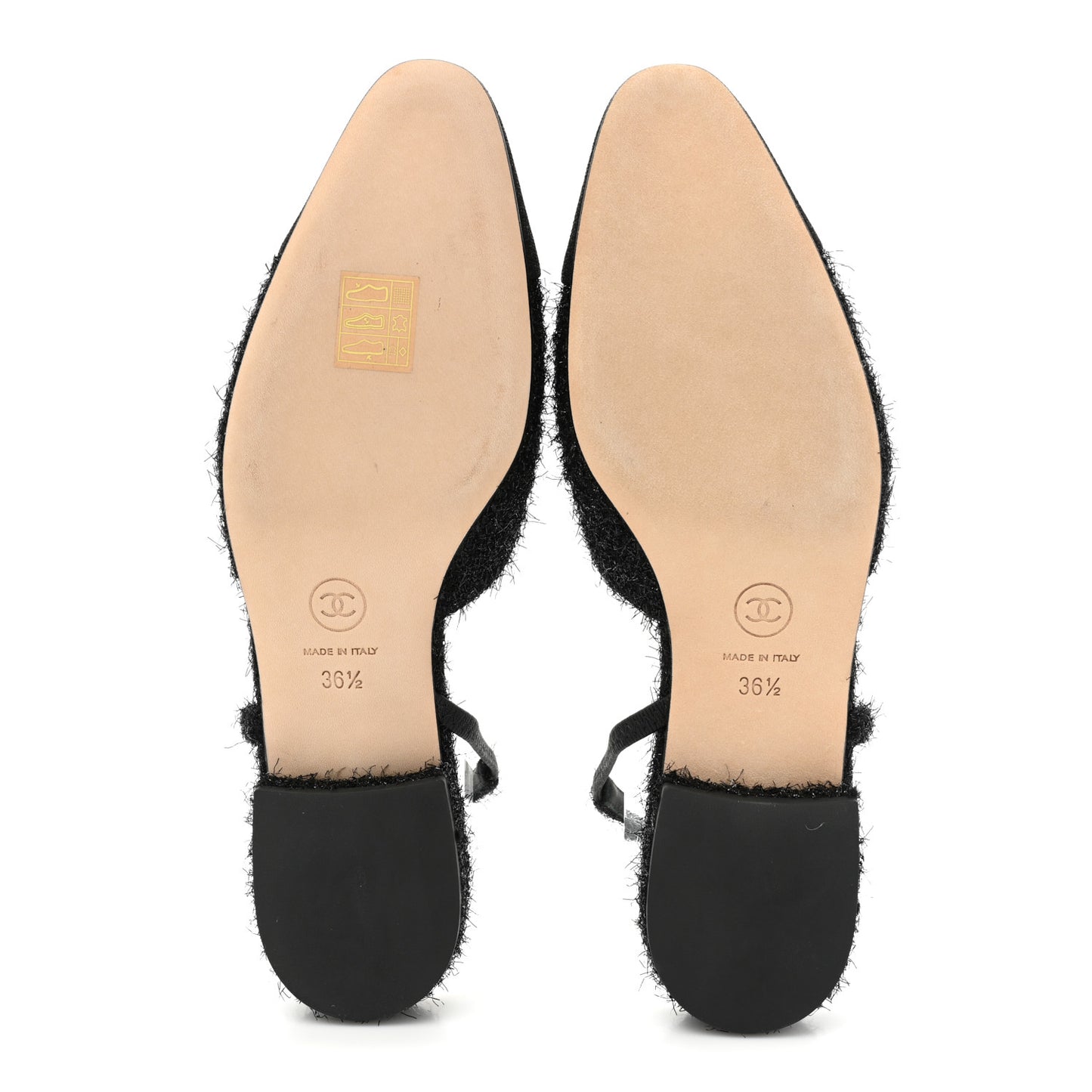 Fabric Cap Toe CC Slingback Flats 36.5 Black