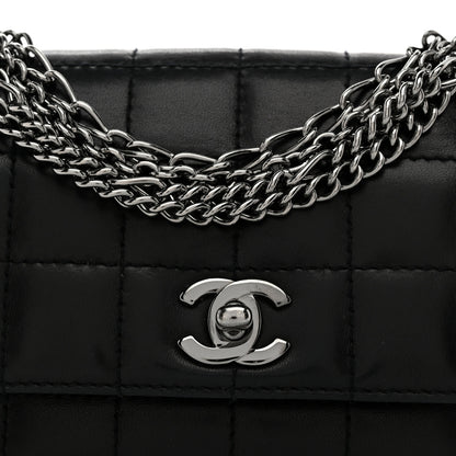 Chanel Lambskin Chocolate Bar Quilted Lambskin 4 Chain Flap Black 8 of 10