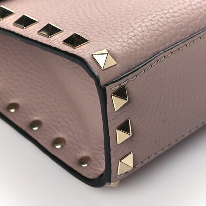 Valentino Garavani Pebbled Calfskin Medium Rockstud Flip Lock Crossbody Bag Poudre 8 of 9
