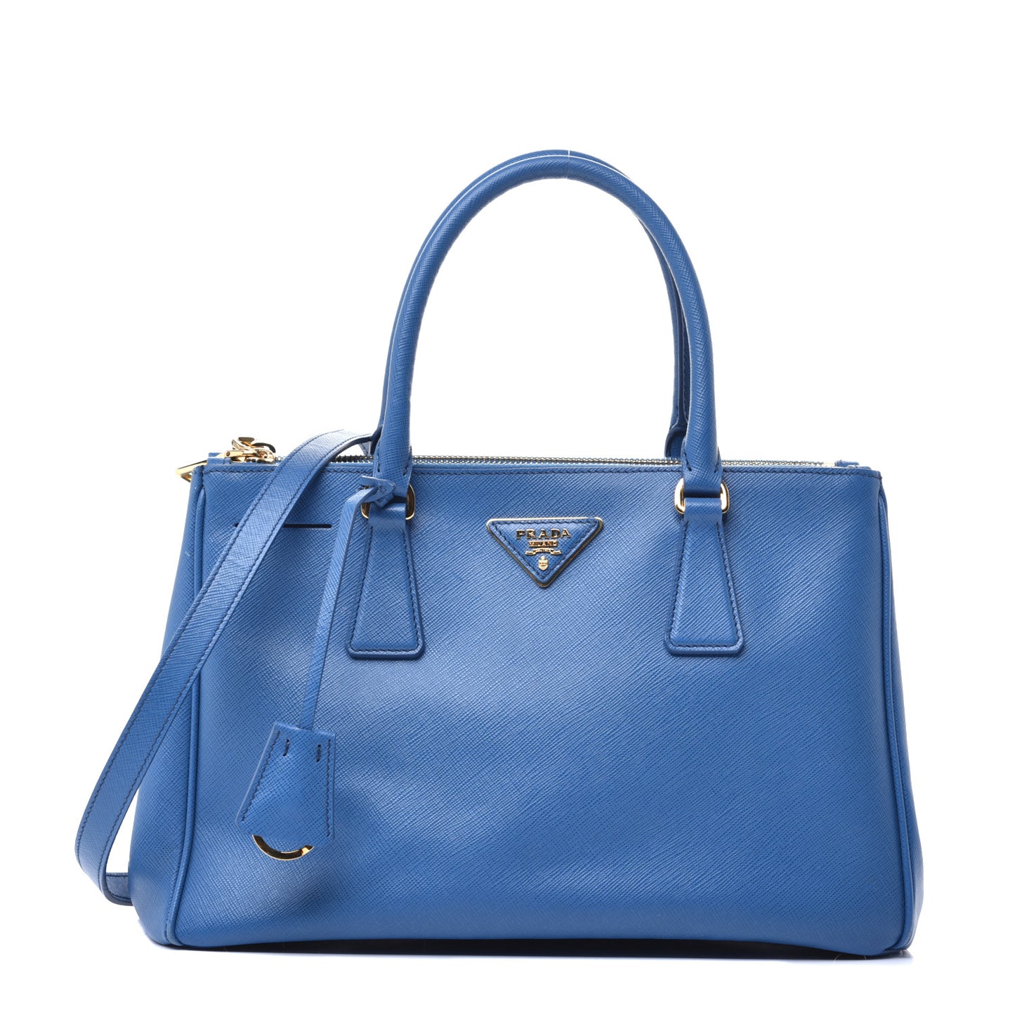Saffiano Small Galleria Double Zip Tote Bluette