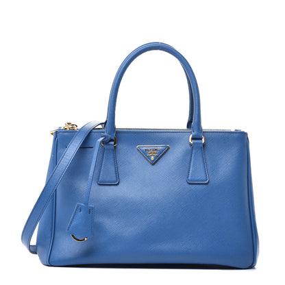 Prada Saffiano Small Galleria Double Zip Tote Bluette 1 of 8