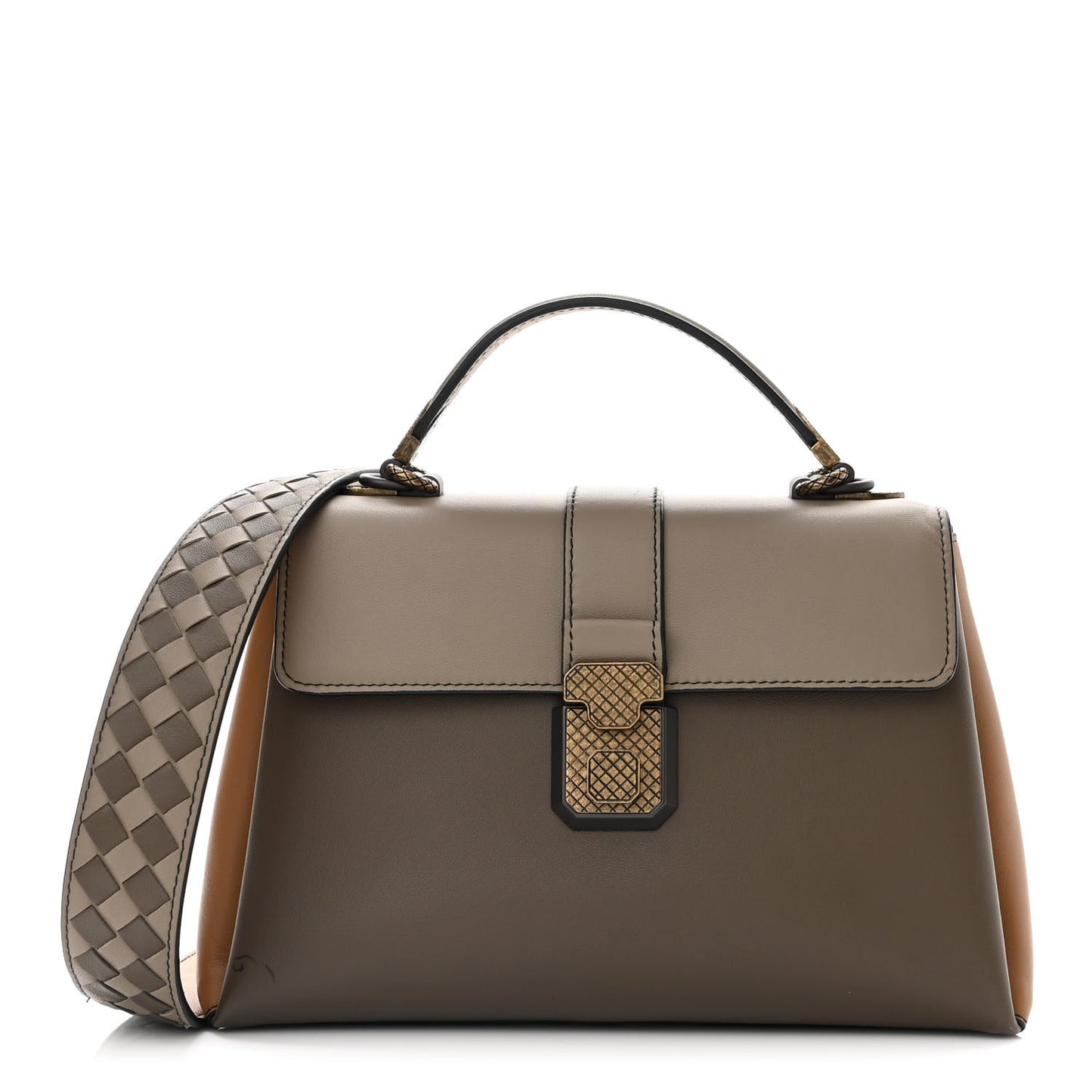 Nappa Small Multicolor Piazza Bag Steel New Cigar