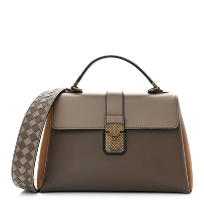 Bottega Veneta Nappa Small Multicolor Piazza Bag Steel New Cigar 1 of 10