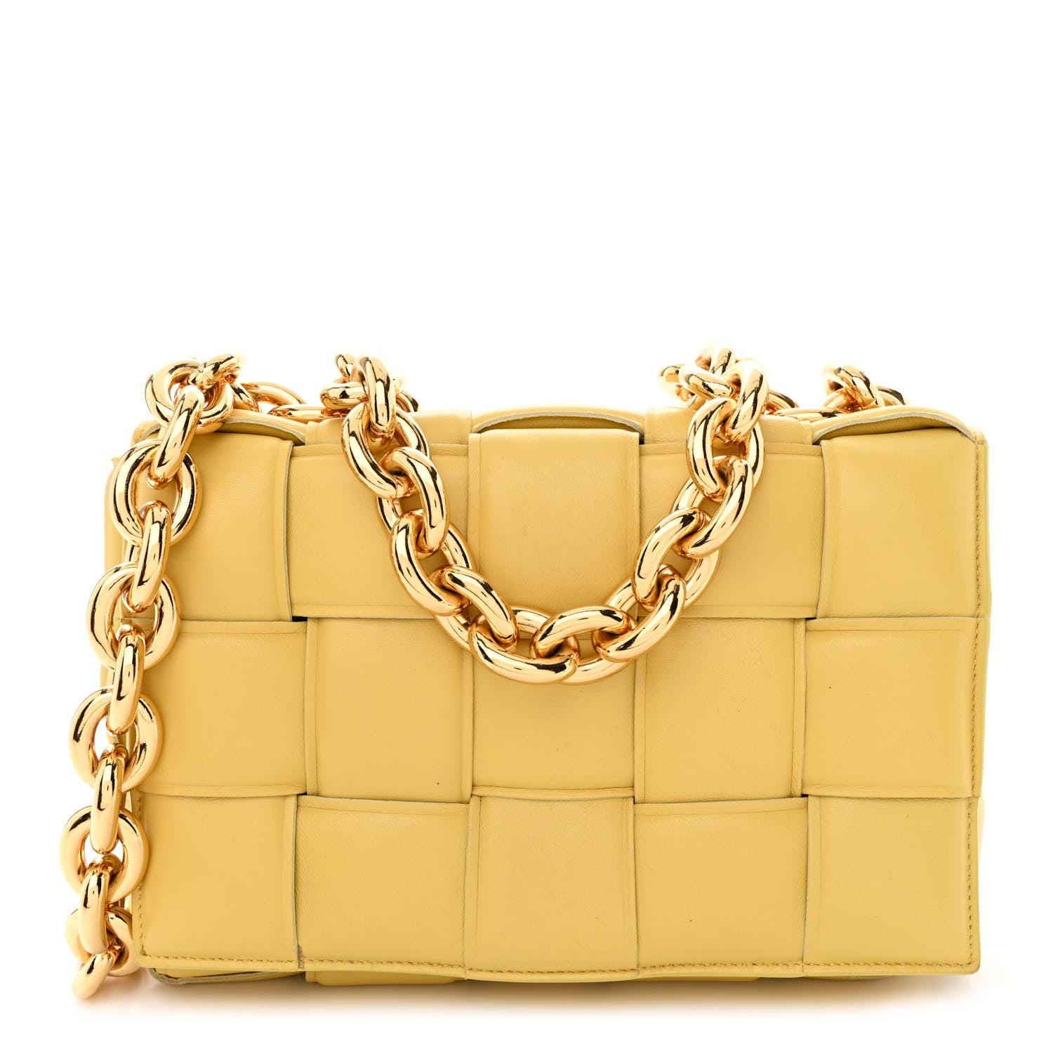 Bottega Veneta Lambskin Maxi Intreccio Padded Chain Cassette Crossbody Bag Corn 1 of 12