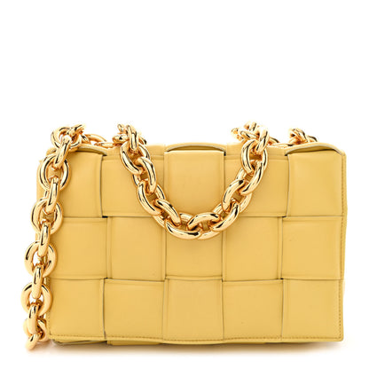 Bottega Veneta Lambskin Maxi Intreccio Padded Chain Cassette Crossbody Bag Corn 1 of 12