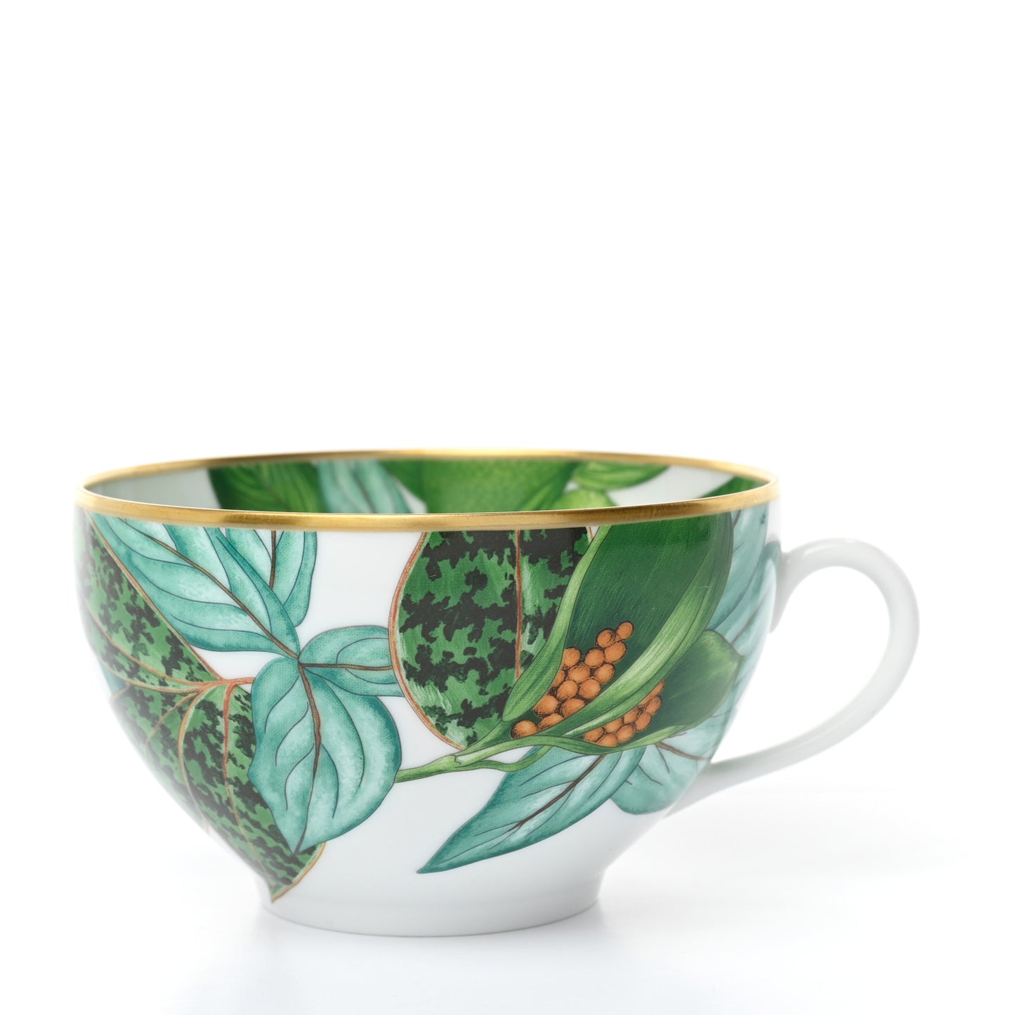 Porcelain Passifolia Tea Cup And Saucer Set Of 2