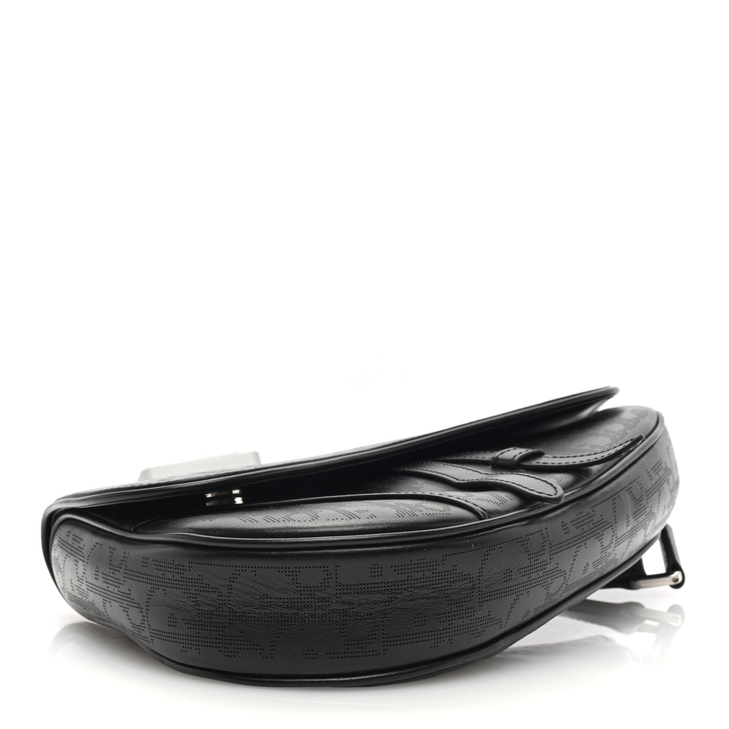 Christian Dior Calfskin Perforated Oblique Galaxy Mens Saddle Bag Black 4 of 8