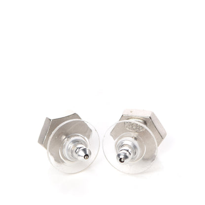 Chanel Metal CC Earrings Silver 3 of 5