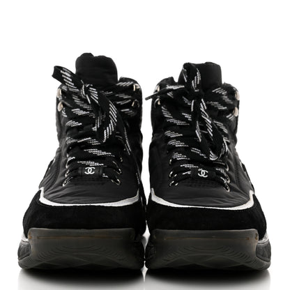 Chanel Fabric Calfskin Suede Womens CC Sneakers 36 Black 2 of 8