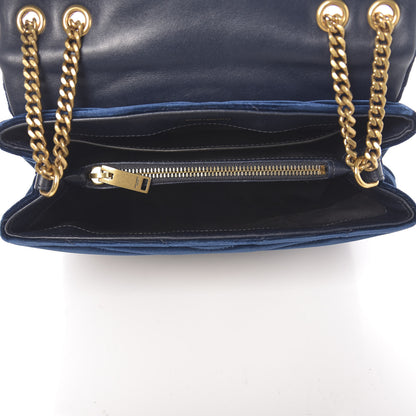 Saint Laurent Velvet Y Quilted Monogram Small Loulou Chain Satchel Medium Blue 5 of 11