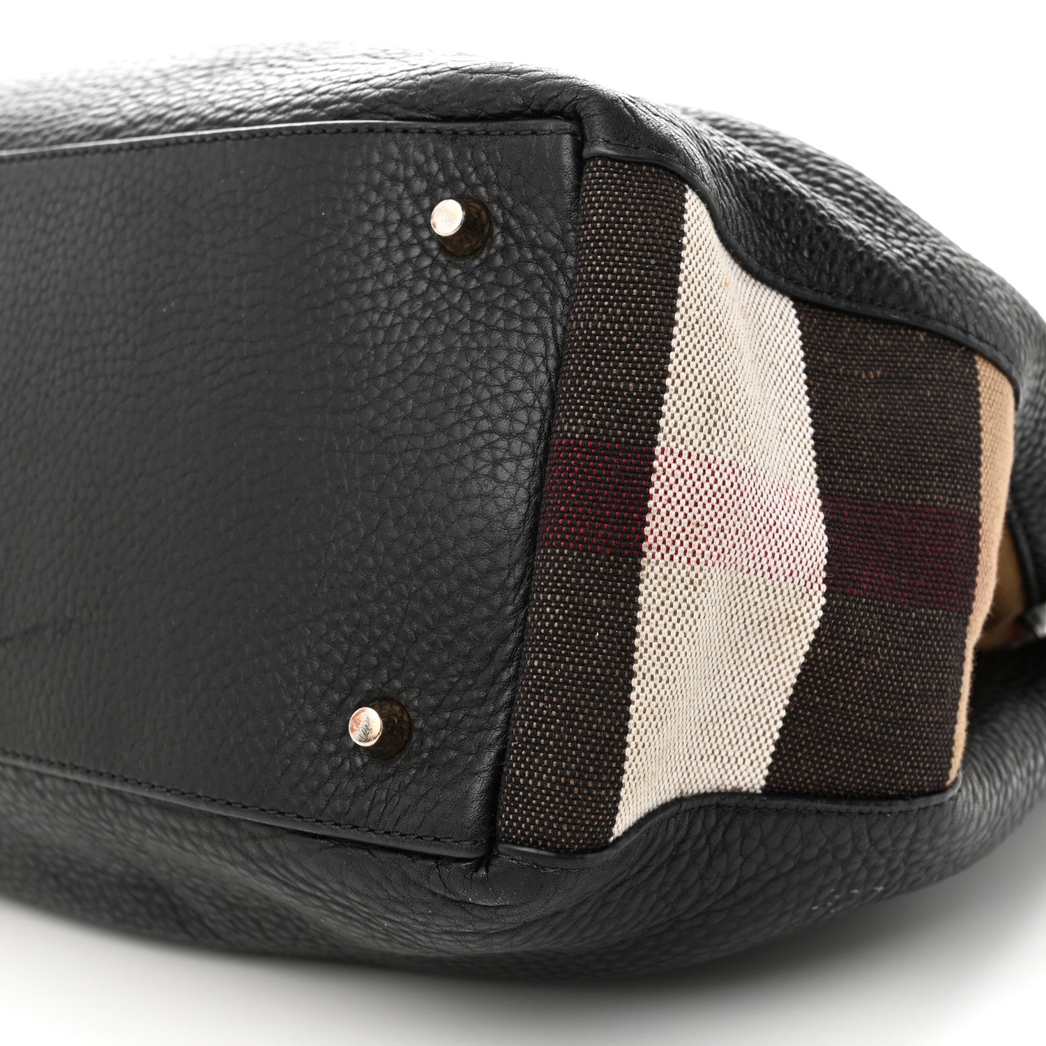 Burberry Grainy Calfskin House Check Medium Maidstone Black 11 of 17