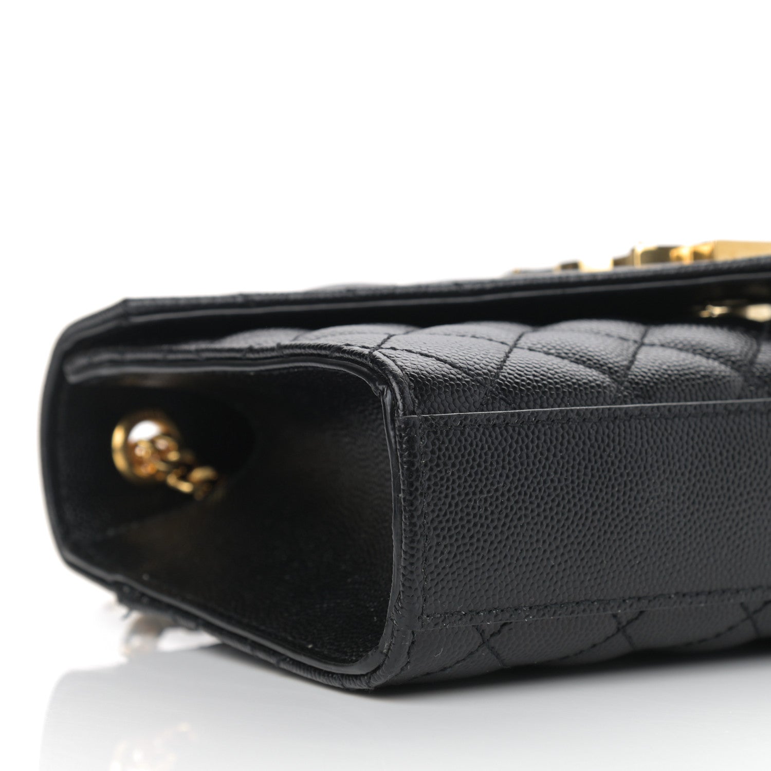 Saint Laurent Grain De Poudre Textured Mixed Matelasse Triquilt Small Monogram Satchel Black 8 of 10