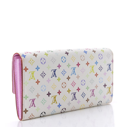 Louis Vuitton Monogram Multicolor Sarah Wallet White Litchi 3 of 8