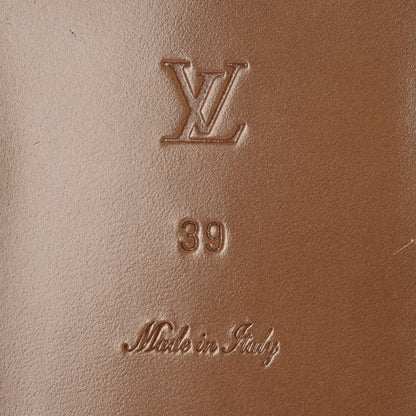 Louis Vuitton Canvas Calfskin Lock It Flat Mules 39 7 of 9