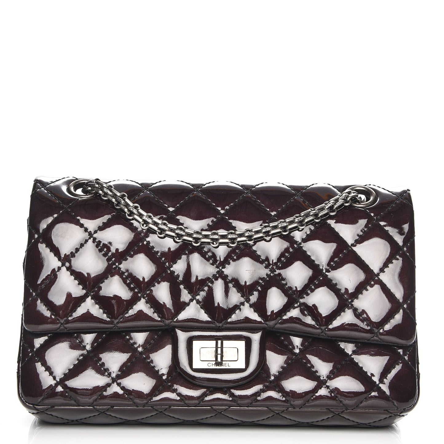 Patent Quilted 2.55 Reissue 225 Flap Dark Purple