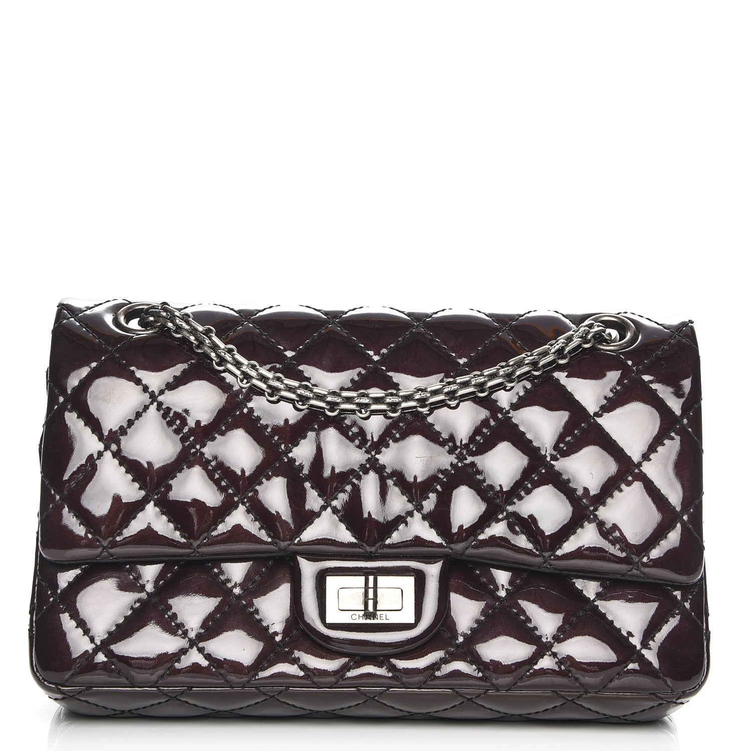Chanel Patent Quilted 2.55 Reissue 225 Flap Dark Purple 1 of 7