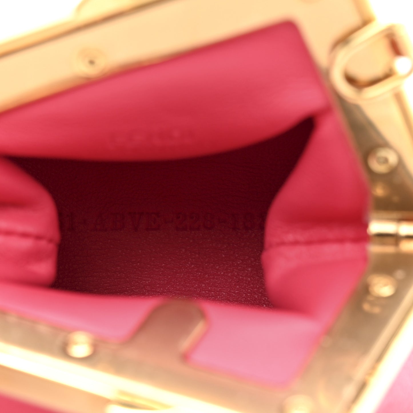 Shiny Nappa Nano Fendi First Bag Charm Lampone