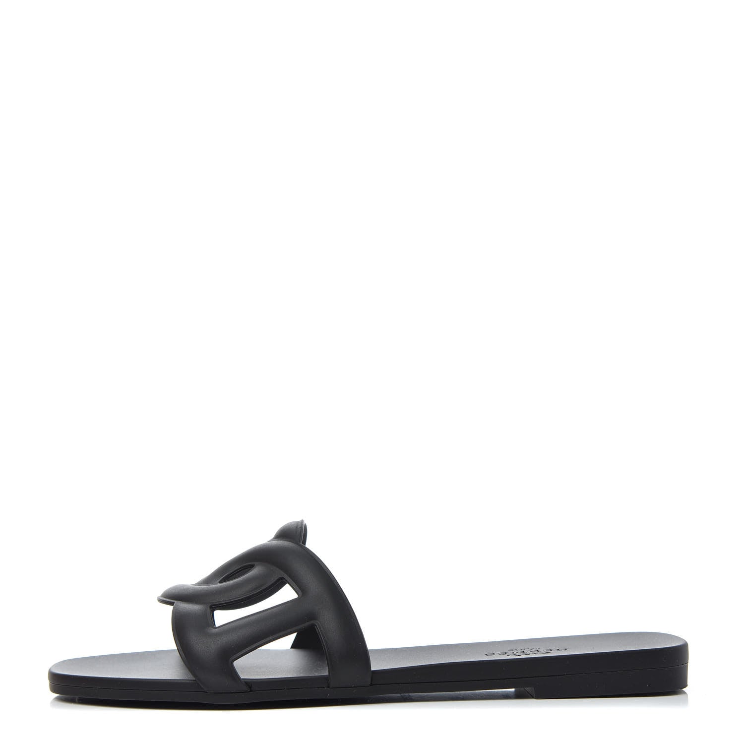 Hermes Rubber Aloha Sandals 35 Black 1 of 11