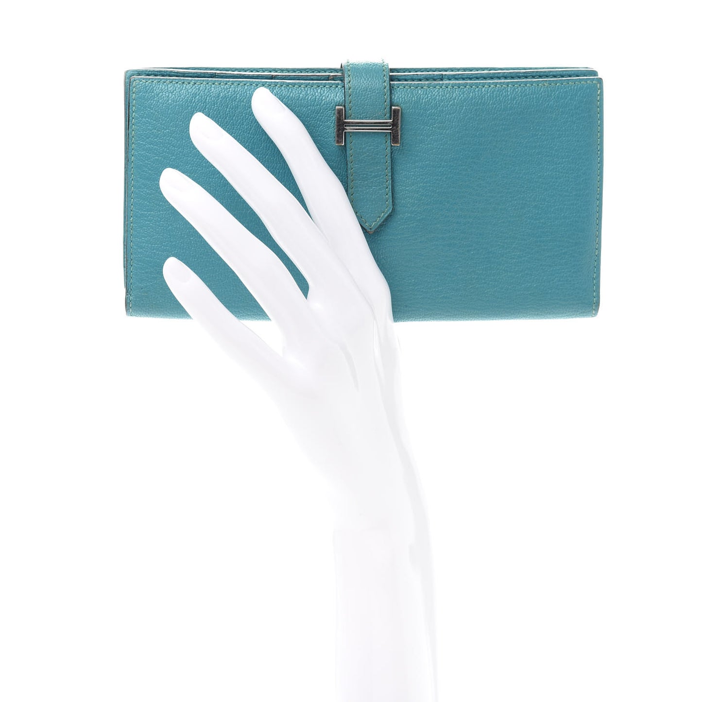 Chevre Mysore Bearn Gusset Wallet Turquoise
