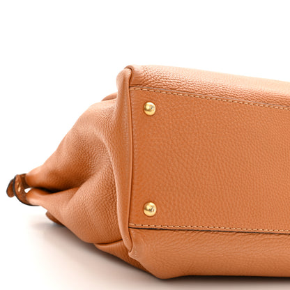 Fendi Cuoio Romano Selleria Bi-Color Large Peekaboo Iconic Satchel Mou Deserto 9 of 13