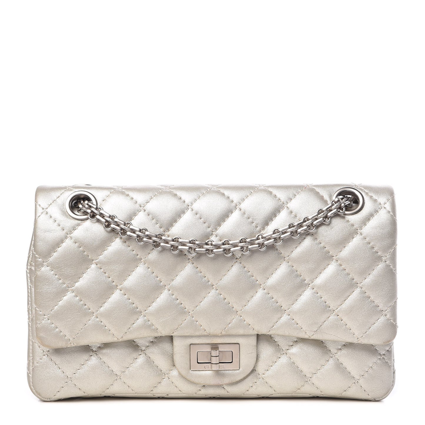 Metallic Lambskin 2.55 Reissue 225 Flap Pale Gold