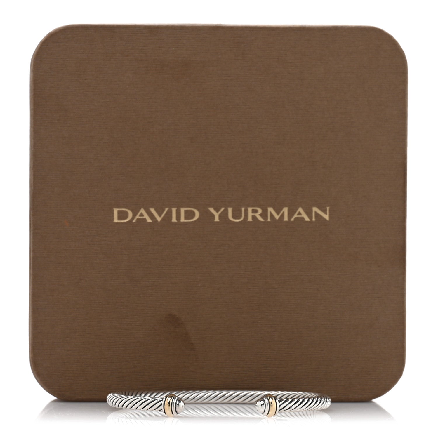 David Yurman Sterling Silver 18K Yellow Gold 4mm Cable Classics Bracelet 4 of 4
