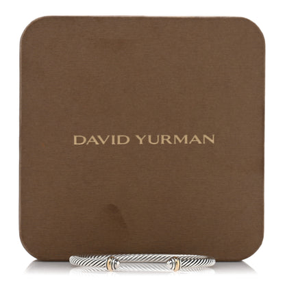 David Yurman Sterling Silver 18K Yellow Gold 4mm Cable Classics Bracelet 4 of 4