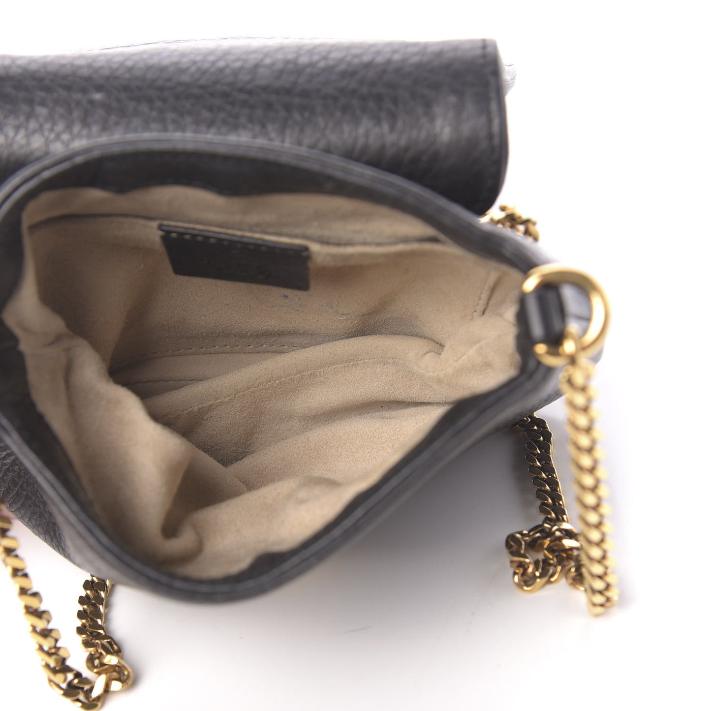 Pebbled Calfskin Small 1973 Chain Shoulder Bag Black