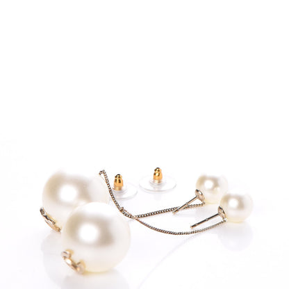 Chanel Pearl CC Drop Earrings Gold 3 of 5