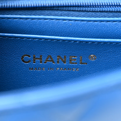 Chanel Lambskin Quilted Mini Rectangular Flap Blue 6 of 10