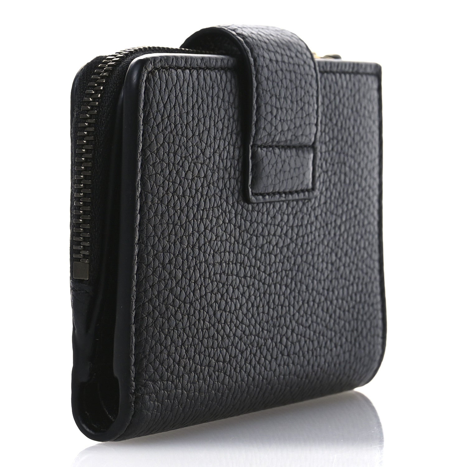 Gucci Piuma Calfskin Medium Bamboo Double G Wallet Black 3 of 7