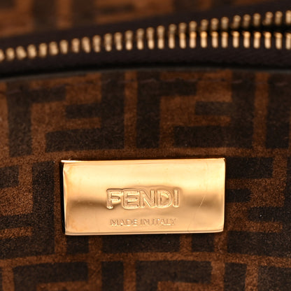 Fendi Vitello Seta Suede FF Mini Peekaboo Iconic Satchel Uovo Sigaro Marrone 7 of 14