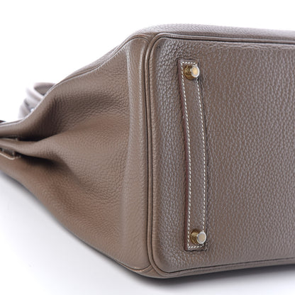 Hermes Taurillon Clemence Birkin 35 Etoupe 33 of 40