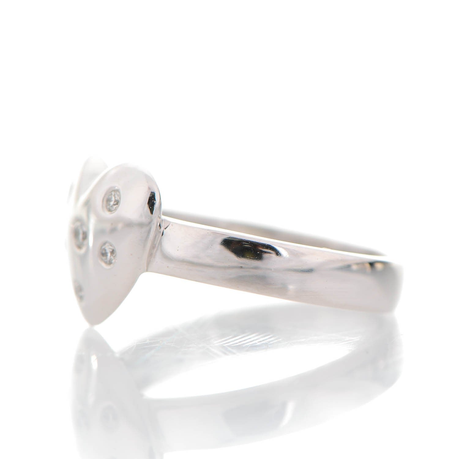 Tiffany 18K White Diamond Etoile Heart Band Ring 5 6 of 7