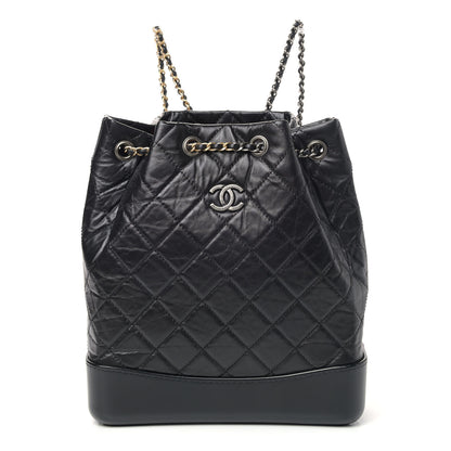 Chanel Aged Calfskin Quilted Gabrielle Backpack Black 1 of 5
