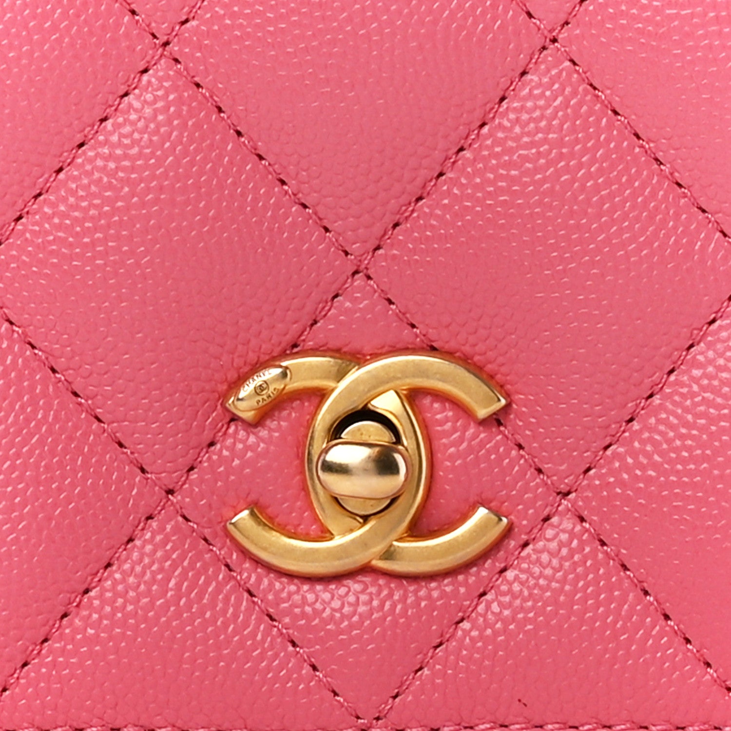 Chanel Caviar Quilted Mini Top Handle Flap Pink 9 of 12