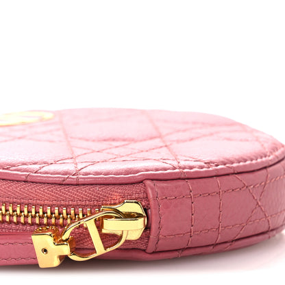 Christian Dior Calfskin Cannage Round Caro Pouch Pink Yarrow 17 of 23