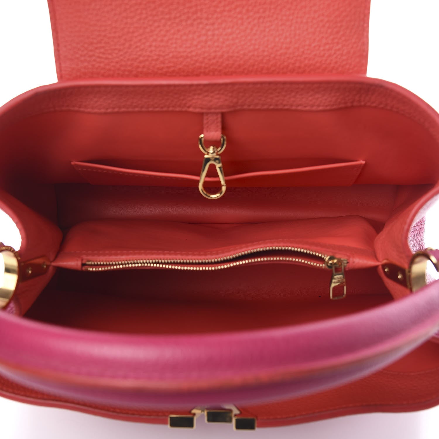 Louis Vuitton Taurillon Capucines MM Hibiscus Flamingo 5 of 9