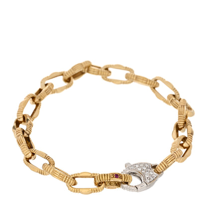 Roberto Coin 18K Yellow White Gold Diamond Appassionata Link Bracelet 1 of 3